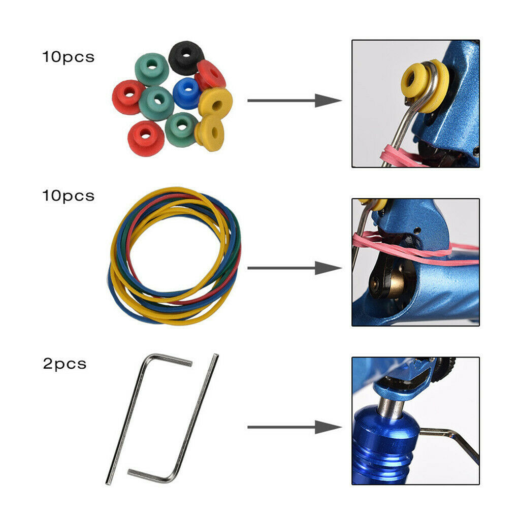 Tattoo Machine Kit w/ Color Wheel Practise Set for Body Tattooing Art Purple