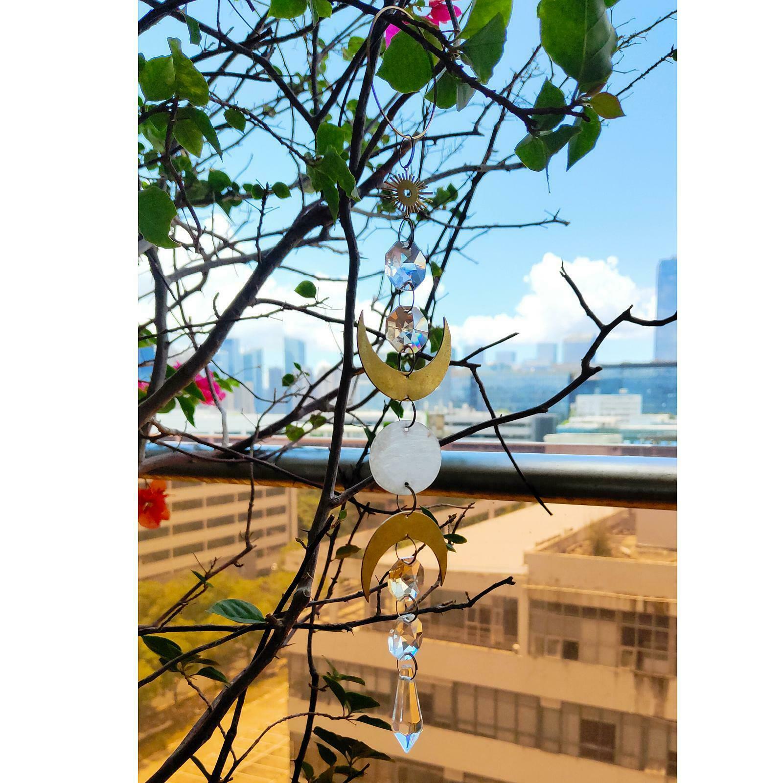 1pc Natural Crystal Rainbow Catcher Hanging Prism Art Home Decor