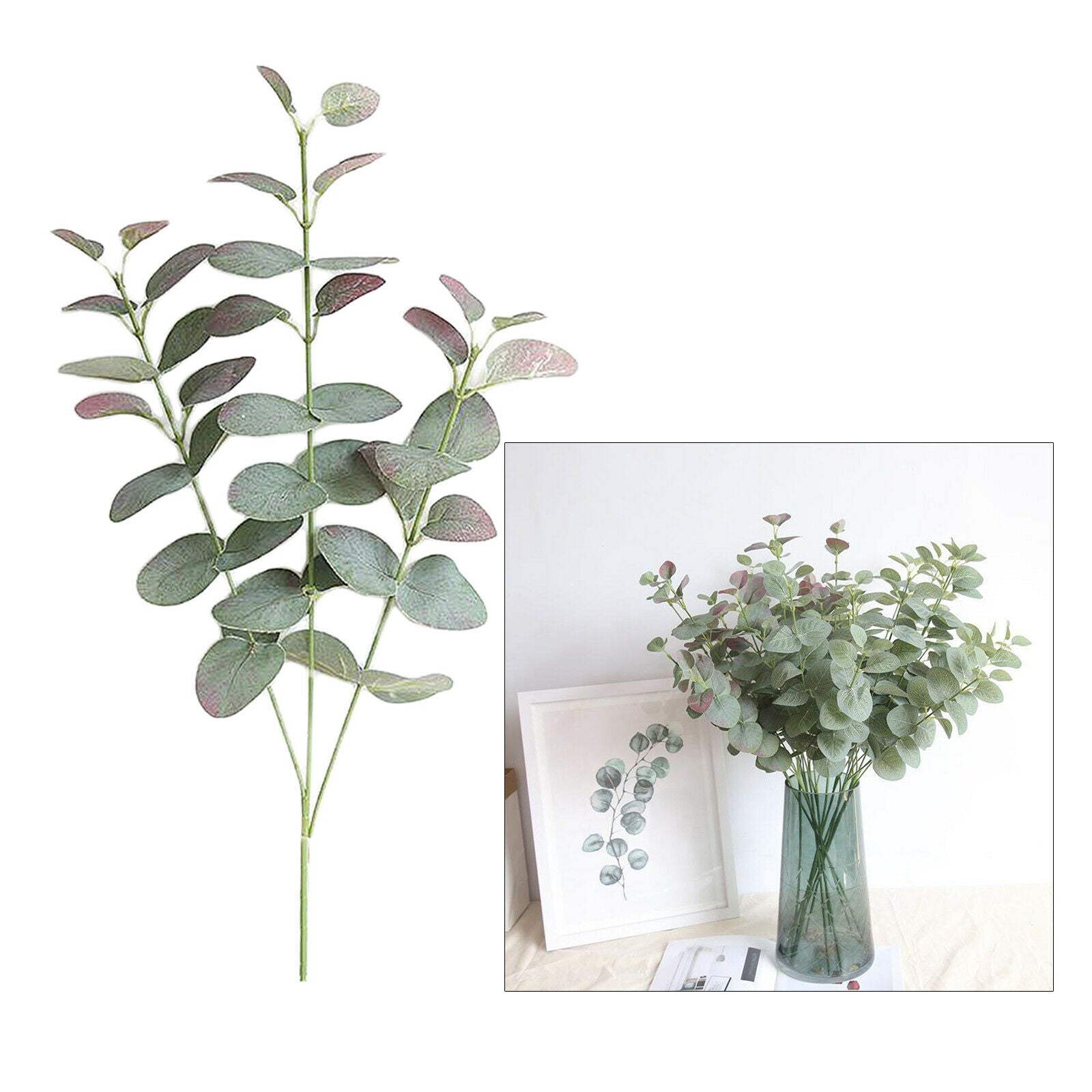 Faux Eucalyptus Stems, Artificial Eucalyptus Greenery for Wedding, Bouquet,