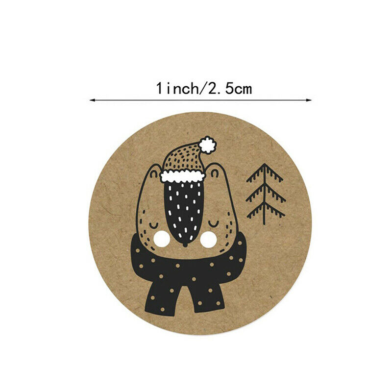 500 Pcs/ Roll Happy Christmas Day Animal Stickers Paper Christmas Label Stic SJ