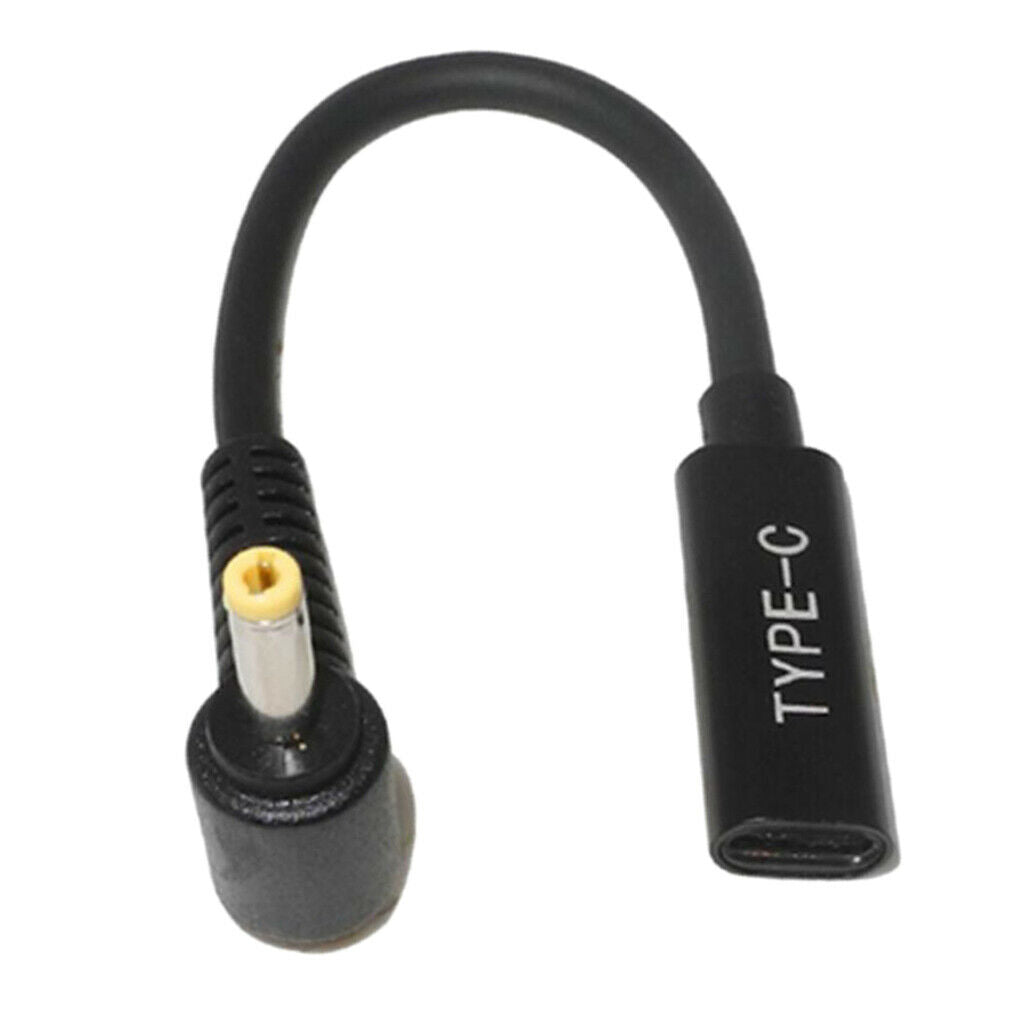 Type-C Female To Male Plug Elbow With PD Chip Short Line Laptop Adapter
