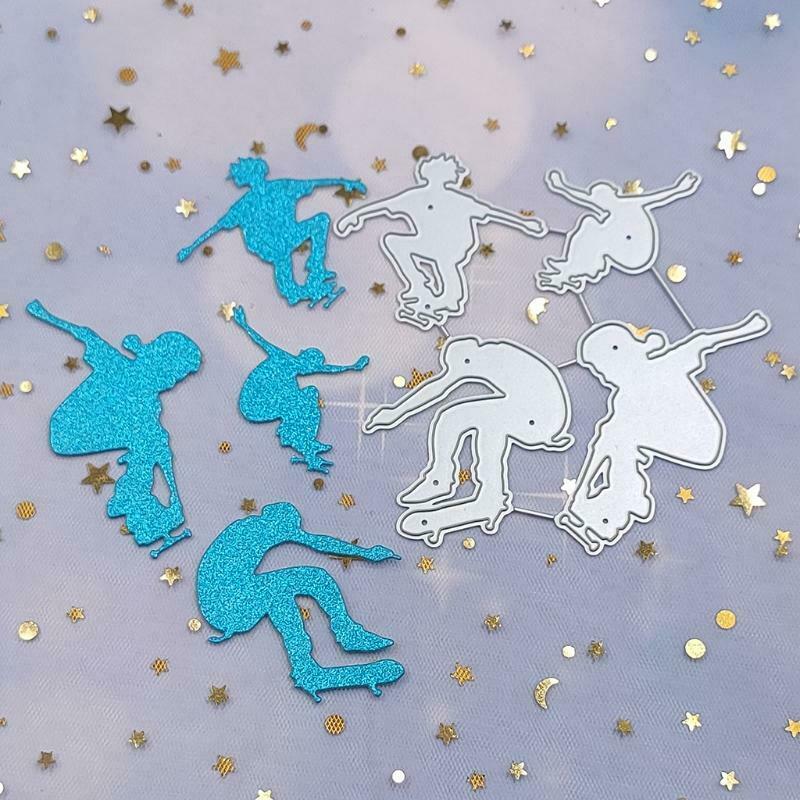 Skateboarding Shaped Border Frame Die Cuts Carbon Steel Embossing Template DIY