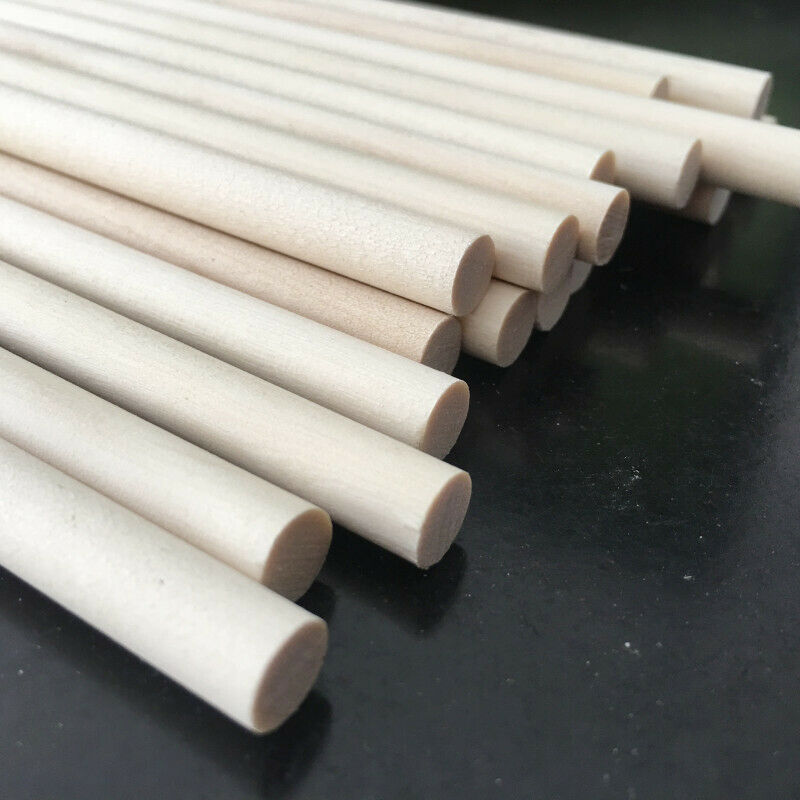 10*Wooden Dowel Rods Unfinished Hardwood Round Dowel Sticks Crafts DIY Pr.l8