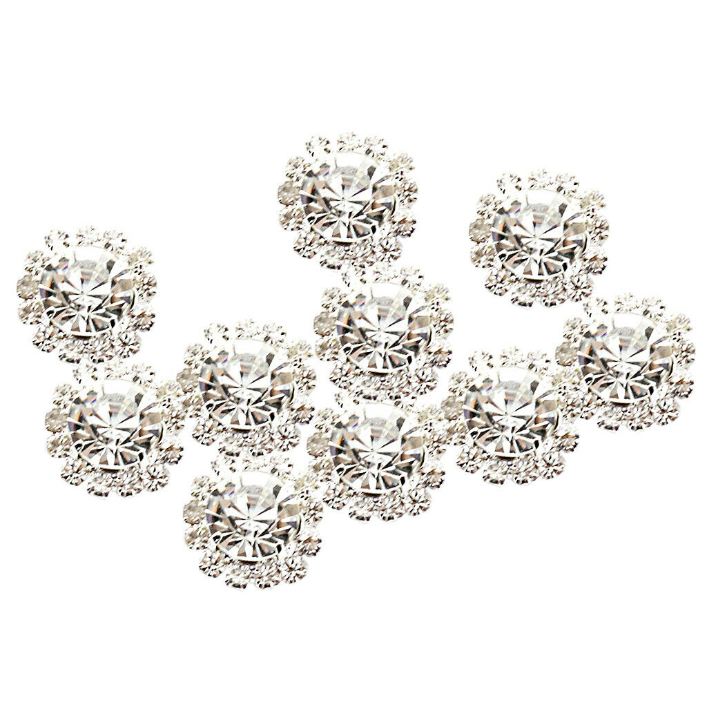 10x Drill Button Flatback Button DIY Jewelry Ornament Garment Decor 15mm