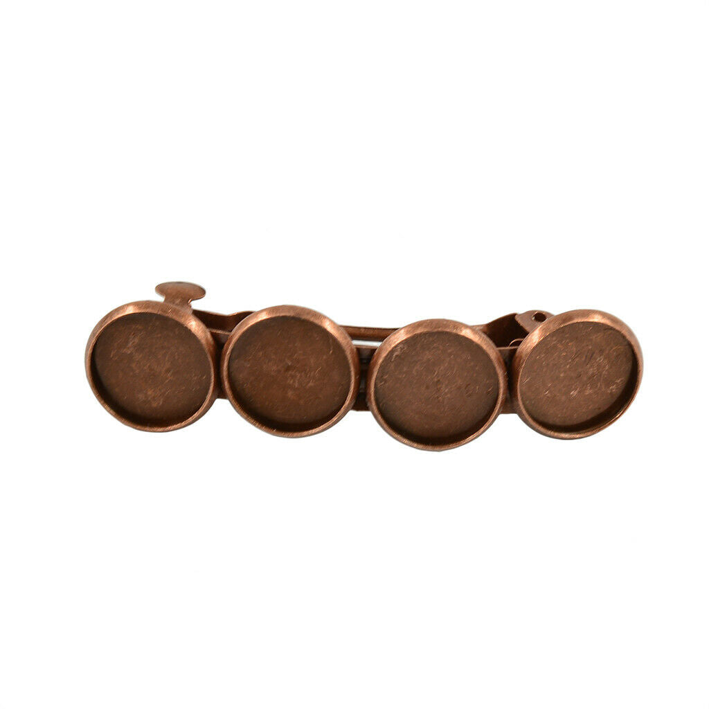 6pcs Round Hair Pin Clip Barrette Blanks With 12mm Bezel Hairpin Findings