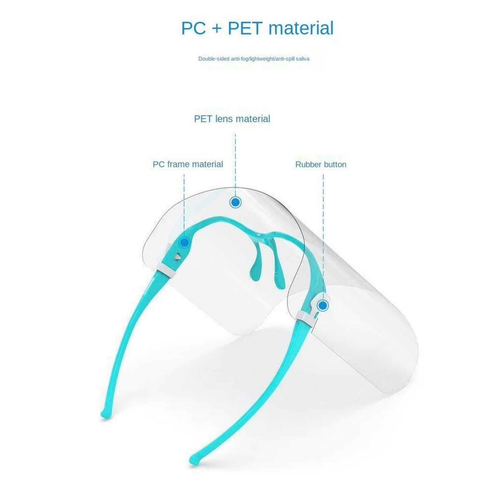 2Pcs Full Face Shield Protection Reusable Visor Hat Anti-Fog Windproof