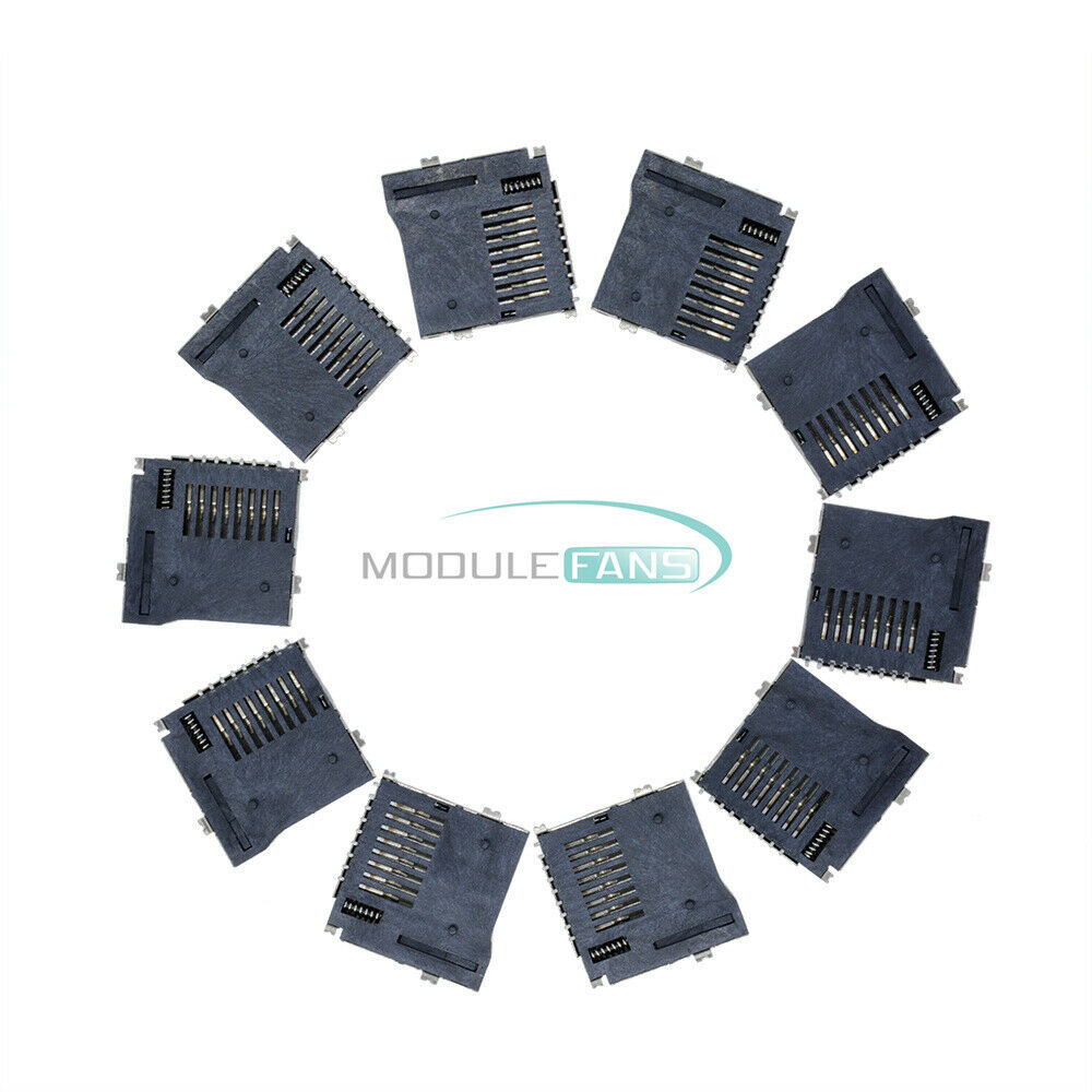 10PCS SD TF Micro Memory Card Self-eject Socket Adapter Plug TransFlash