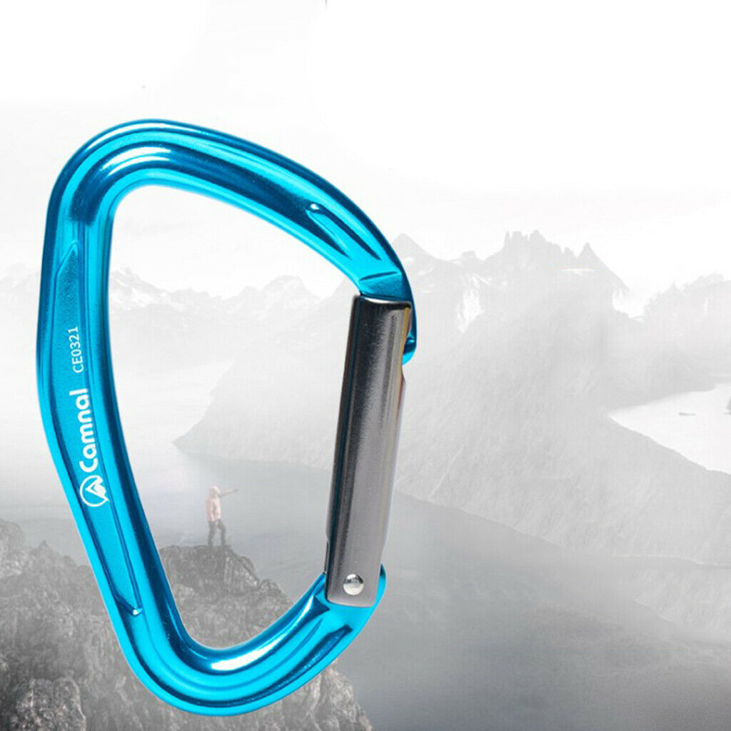 24KN Heavy Duty Caribeaners Rock Climbing Carabiner Clip Keyring Blue