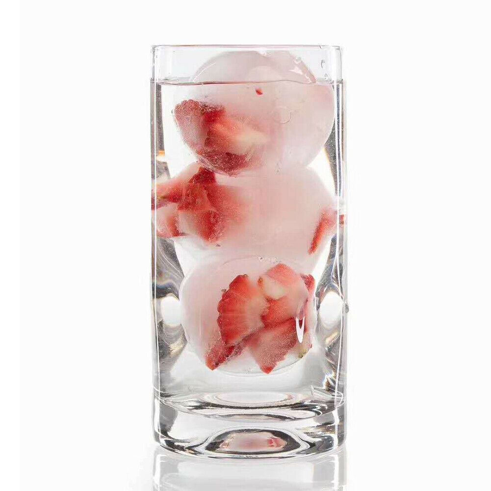 4-Cavity Plastic Round Ice Ball Molds Freezer Mould Whiskey Ice Cube Maker @