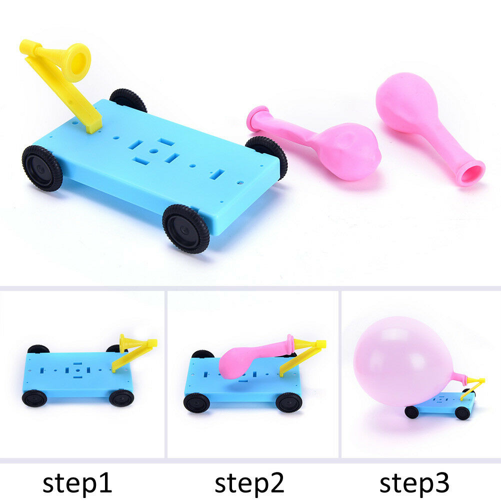 Science Physical Experiments Homemade Balloon Recoil Car DIY Materials Fo.l8