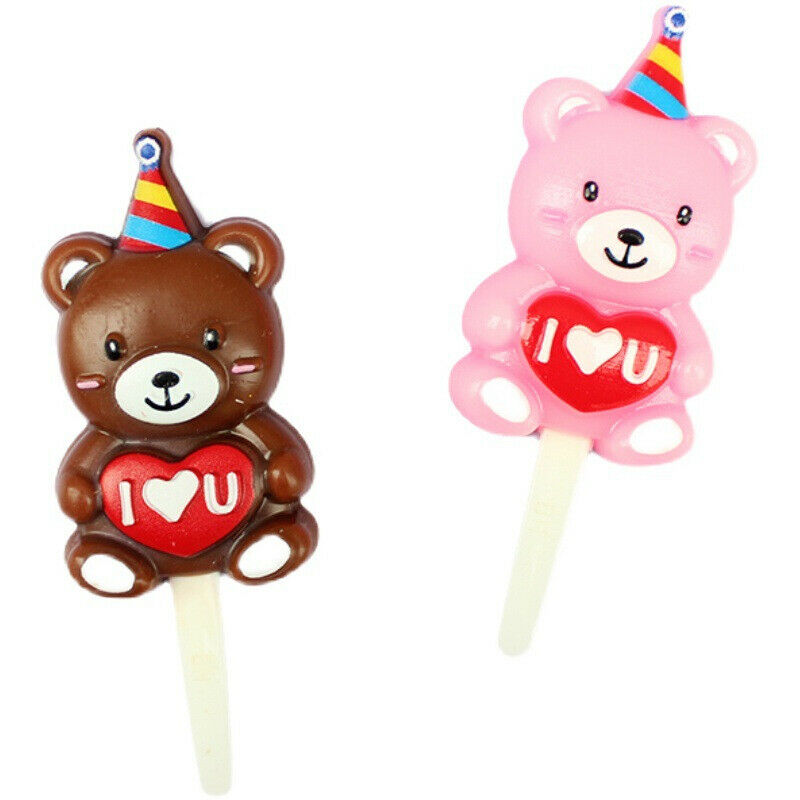 1Pcs Cartoon Candles Bear Love Number For A Cake Shimmer Baby Shower Par.l8