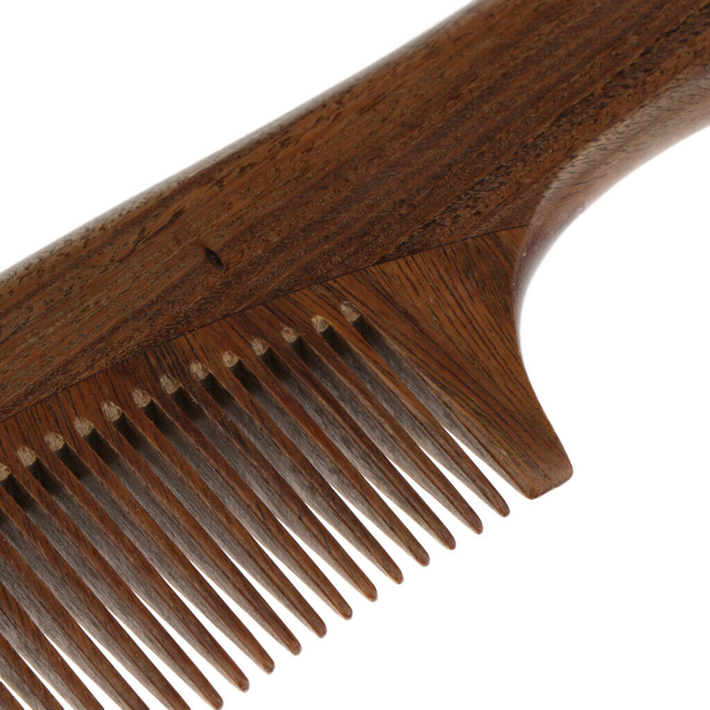 Handcraft Natural Sandalwood Long Fine Tooth De r Wood Comb Anti Static