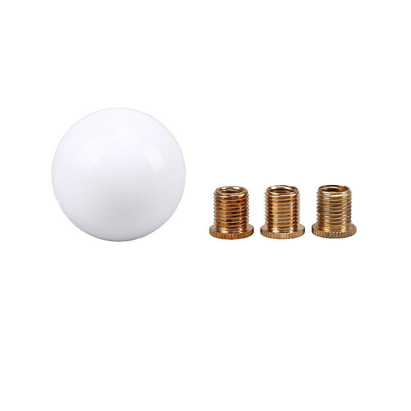 Universal Car White Round Ball Manual Gear Stick Shift Screw Knob Shifter Lever