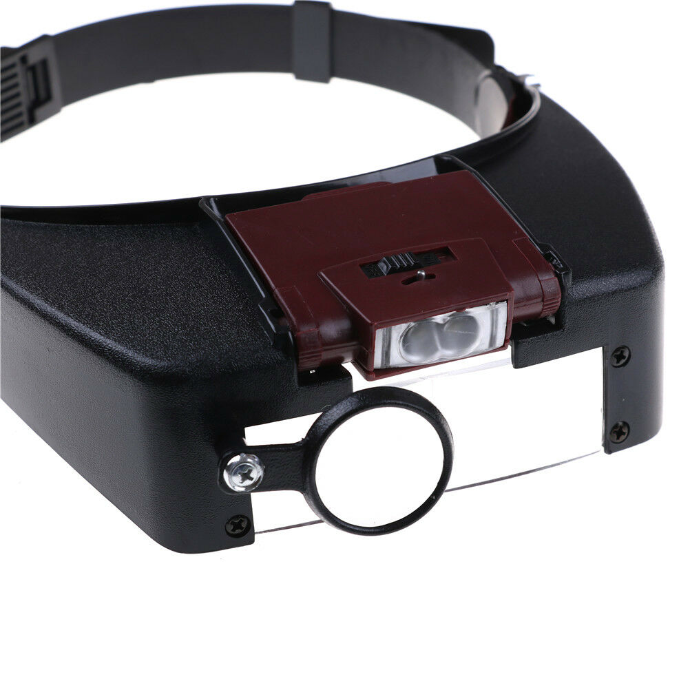 10X Headband Magnifying Glass Eye Repair  Tool Magnifier LED Light Glasses H TH