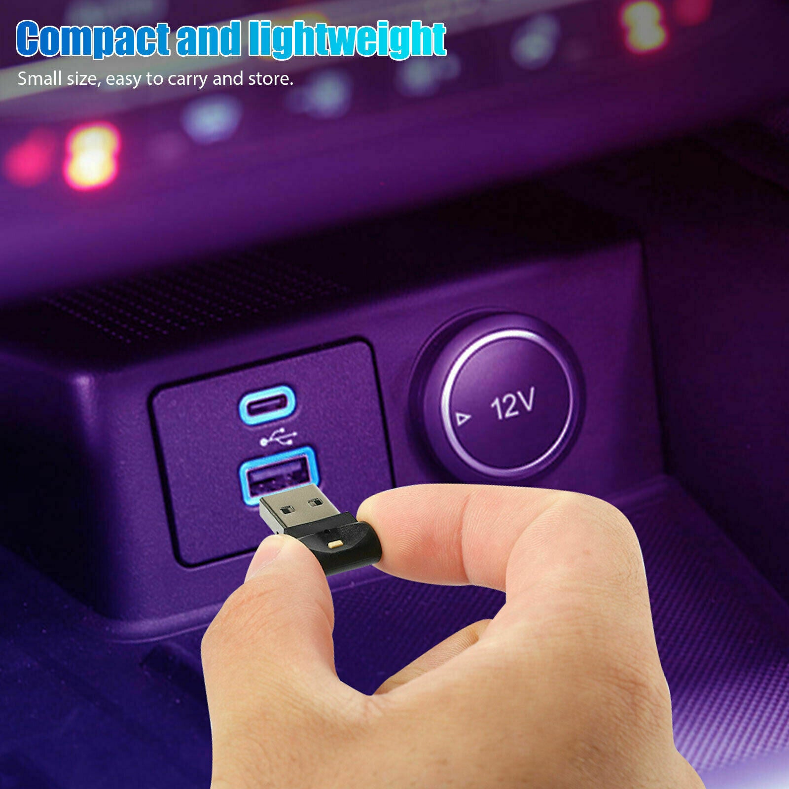 3x Mini USB RGB LED Car Interior Light Touch Key Neon Atmosphere Ambient Lamps