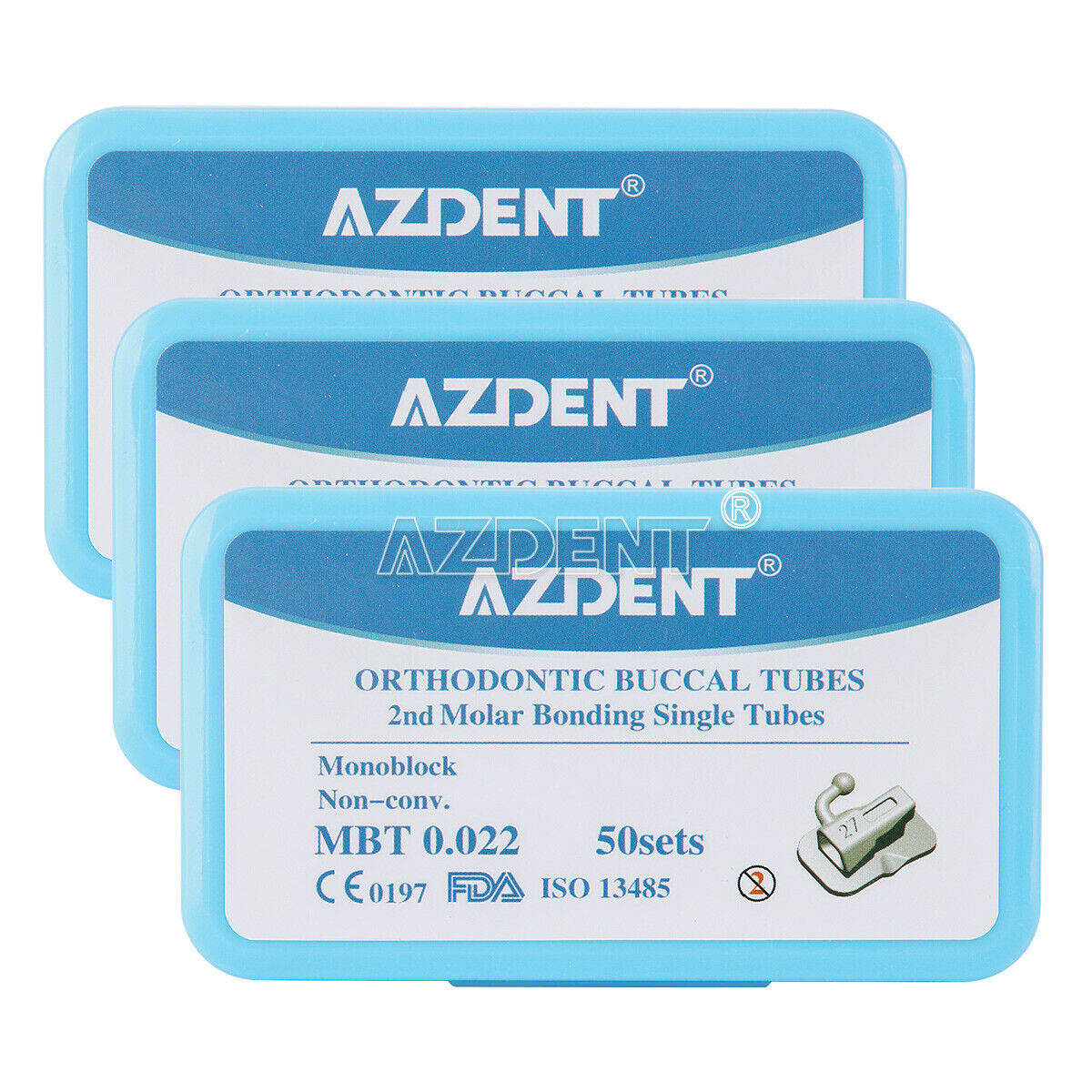 3X Dental Orthodontic 2nd Bondable MBT 0.022 Buccal Tube Non-Convertible