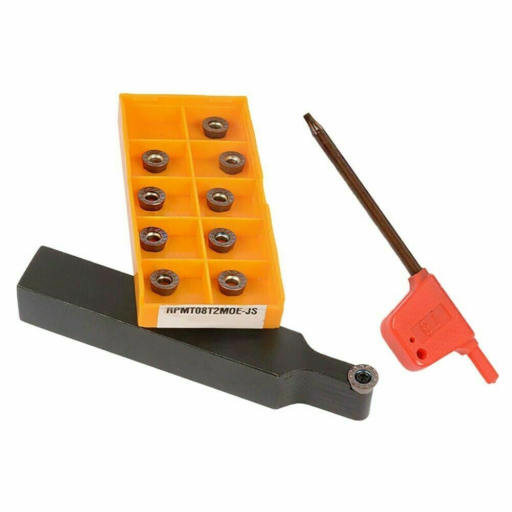 45° SRDPN 1616H08 5/8"External Turning Tool Holder +RPMT08T2MOE-JS BP1125 insert