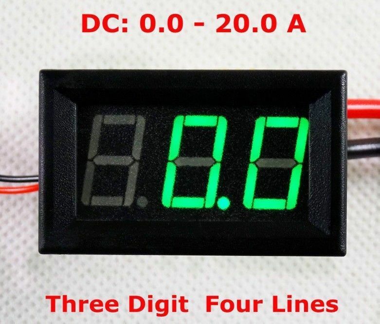 Dc 20A Shunts NumÃ©rique LED AmpÃ¨remÃ¨tre Amp Actuel Testeur MÃ¨tre Vert 12v 24v
