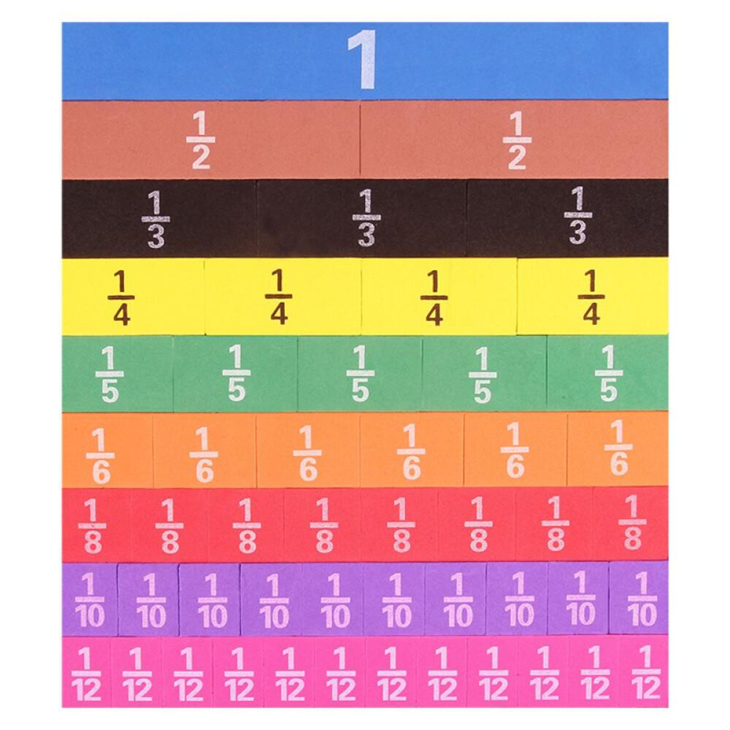 Math Skills Manipulative Kids Child Toddlers Fraction Learning Set School