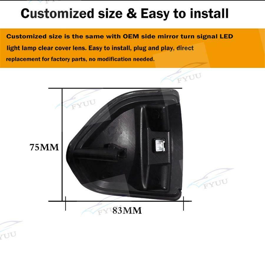 For Dodge Ram 1500 2500 3500 Smoked Lens Amber LED Side Mirror Turn Signal Light