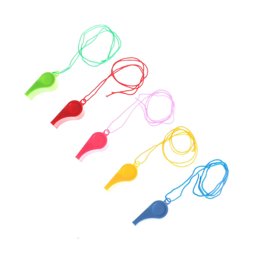 5Pcs/lot Plastic Whistle Wanyard Children Kids Party Bag Filler Outdoo.l8