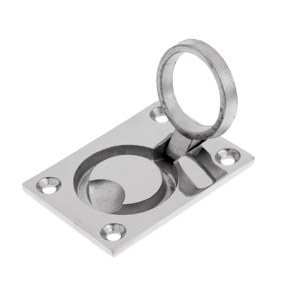 Rectangular Boat Recessed Hatch Pull Handle Marine Locker Flush Lift Ring 316