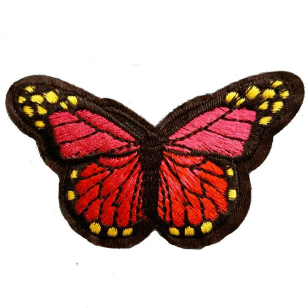 12Pcs/lot Butterfly Embroidered Fabric Stickers Iron on Sew on Clothing curtain
