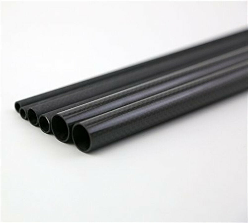 3K Roll Wrapped 17mm Carbon Fiber Tube 15mm x 17mm x 500mm Glossy or Matt for RC