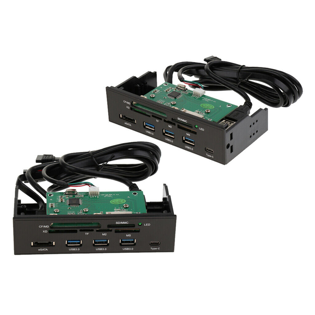 5.25'' USB 3.0 Hub Dashboard Front Panel eSATA Port Memory Card Reader, Set 2
