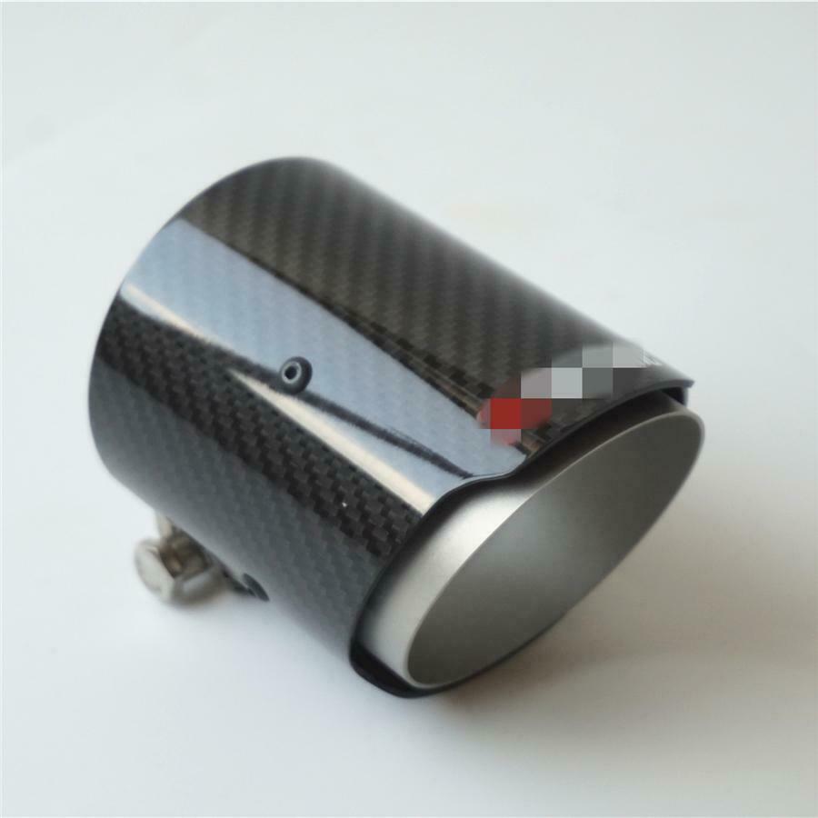 Carbon Fiber Car Exhaust Tips Muffler End Pipes Inlet 2.8" Outlet 3.5" Black 1PC