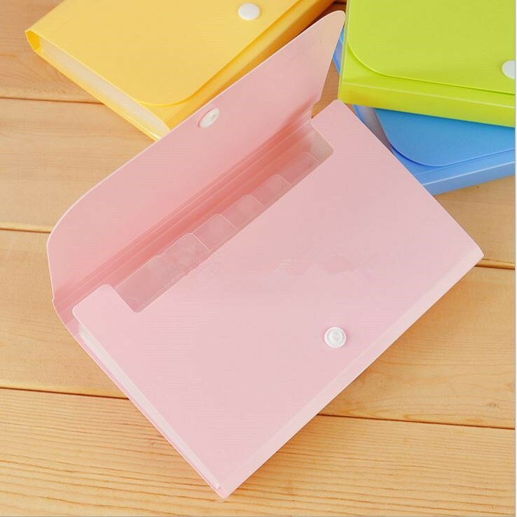 File Bag Pouch Bills Receipts Folder Card Holder Organizer Fastener SKUK Tt
