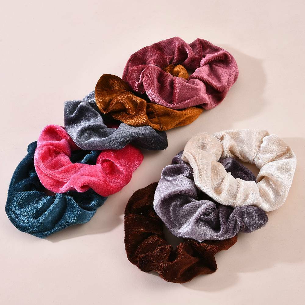 12-Pack Women Velvet Hair Scrunchies Elastic Bobble Ponytail Holder Accessories~