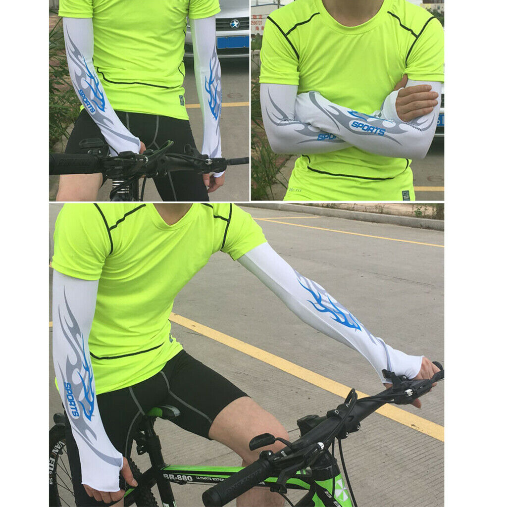 Outdoor Sport Sunscreen Glove Anti UV Sun Protection Cooling Arm Sleeves L