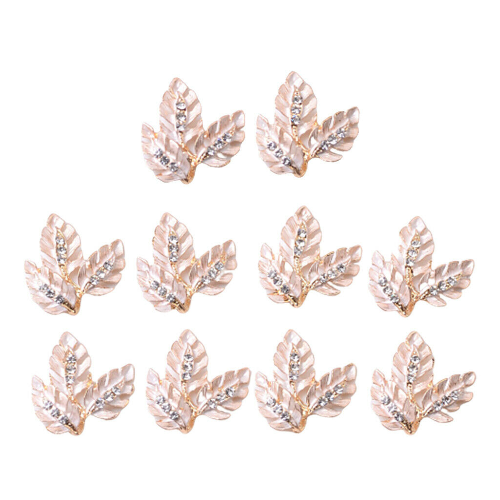 10Pcs Alloy Beads Flatback Charms Embellishments Decors for Hair Accessories