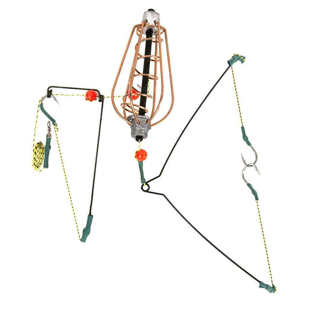 6x Pack of 6 Spring Fishing Feeder Lead w/ Hooks 15/20/25g Fishing Lure Cage