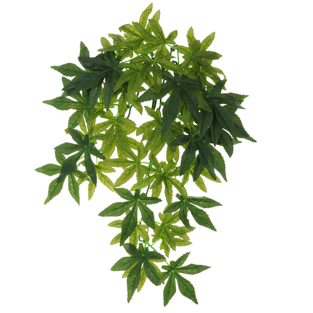 4 PCS Reptile Jungle Vines Bendable Terrarium Decor Vines Plant Leaves Pet