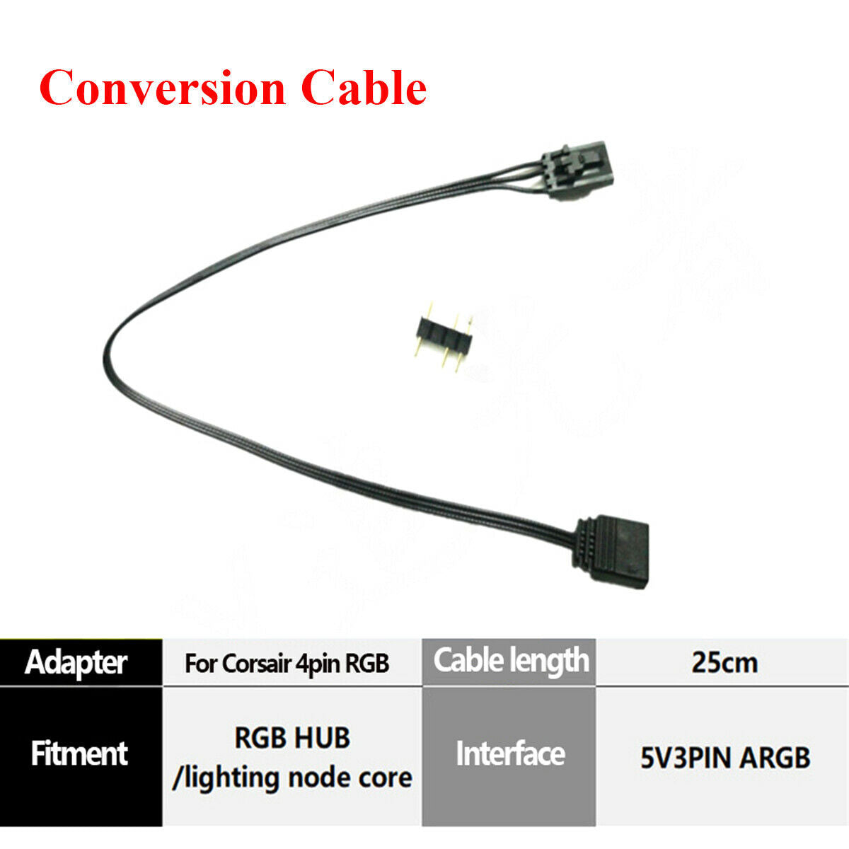 1 × Lighting Node Core or RGB Fan LED Hub Conversion Cable With Male 3PIN Socket
