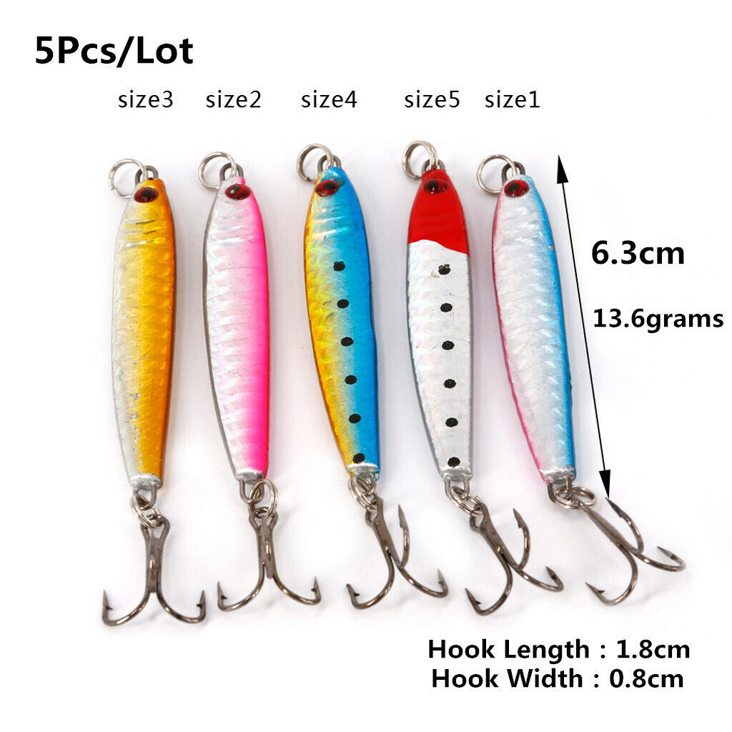 5Pcs   Jig   Metal   Spoon   Fishing   Lure   13 . 6g   Casting   Jigging