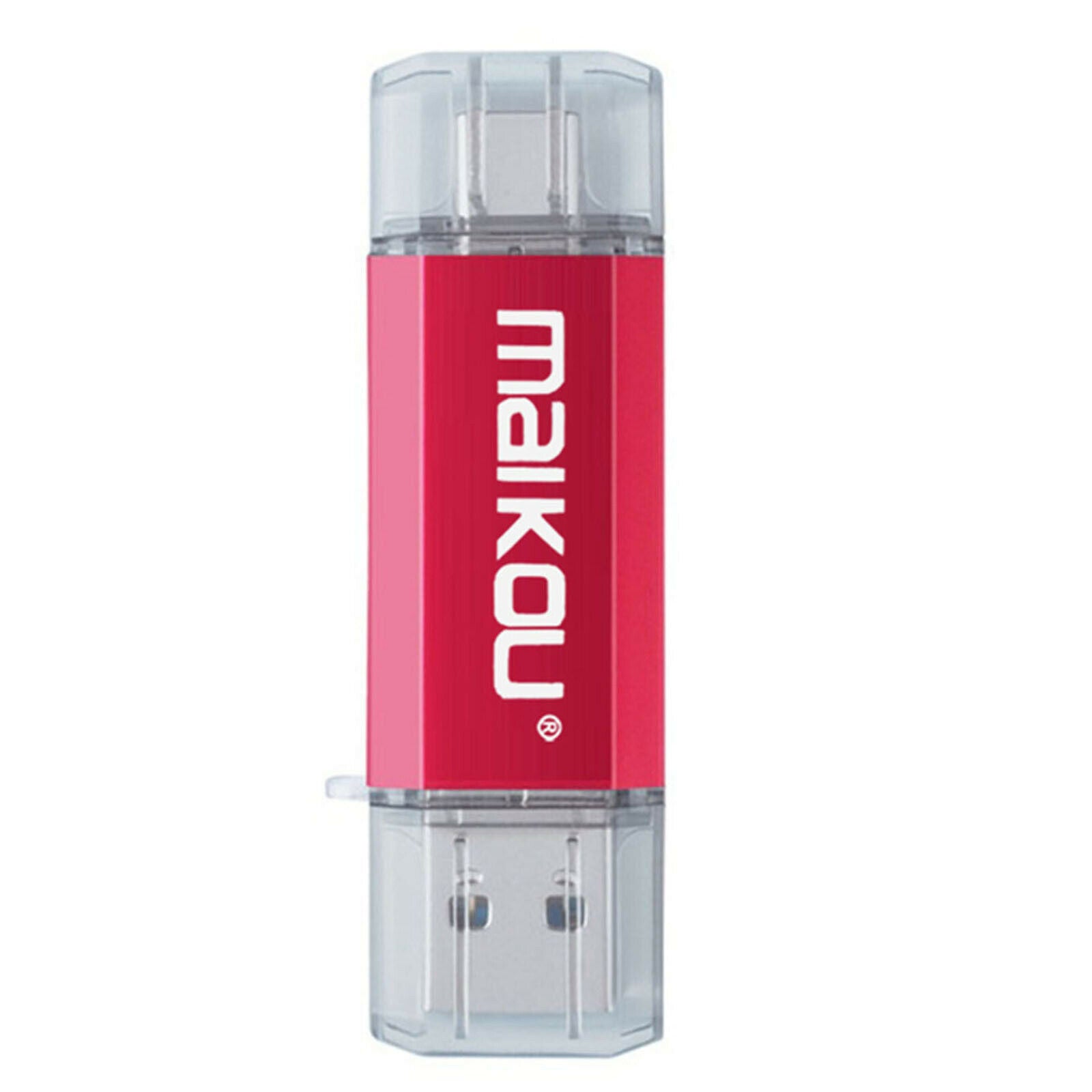 64G USB Flash Drive Type-C&Micro USB Memory Stick for IOS/Android Red