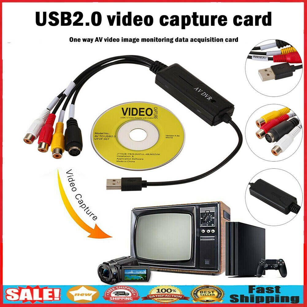 USB 2.0 Video Capture Card AV S RCA Converter Adapter for DV/Hi8/VHS TV DVD
