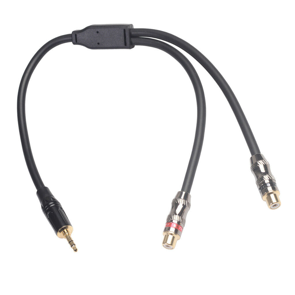 3x NEW 12 Inch 3.5mm Stereo Plug To 2 Female RCA Cable Cord Wire Y Splitter