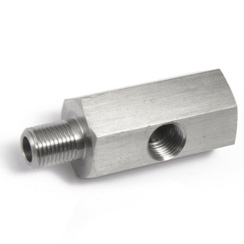 1/8'' NPT Oil Pressure Sensor Tee Adapter Fitting Turbo Supply Feed Line Gauge