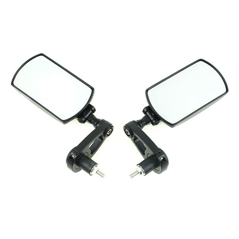 Aluminum Alloy Motorcycle Bicycle Rear View Side Bar End Mirrors Foldable Black