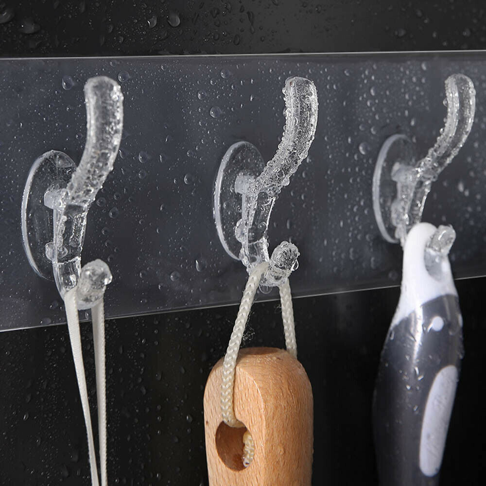 Waterproof Strong Adhesive Hook Wall Door Sticky Hanger Kitchen Adhesive Hooks !