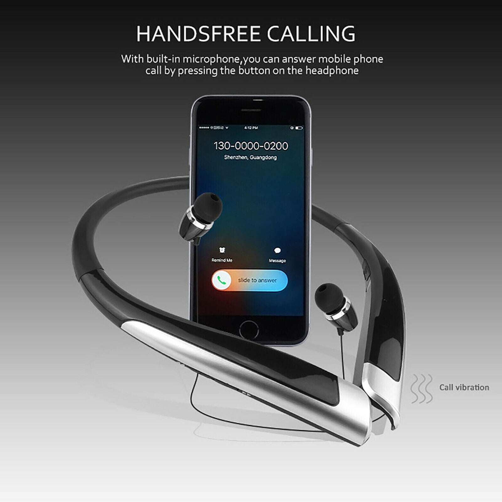 Wireless Headset HBS-1100 Stereo Bluetooth Headphone Binaural Neckband Earphones