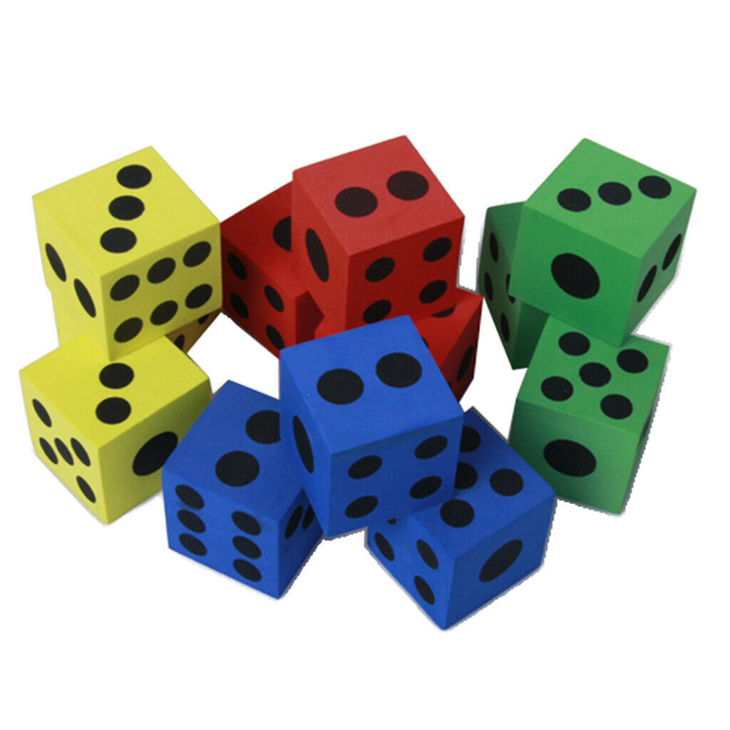 12 Pieces Mini Foam D6 Colorful Dices Set for Kids Educational Pastime Prize