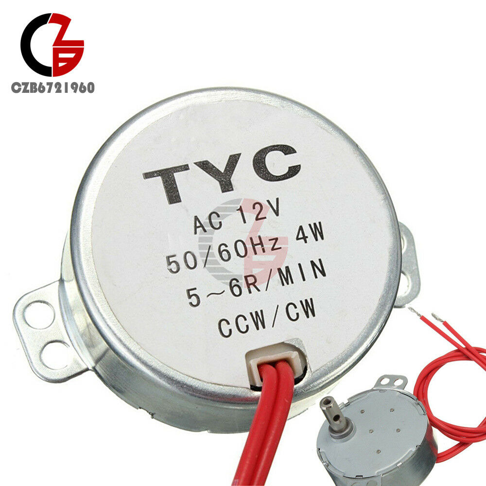TYC-50 Synchronous Motor AC 12V 50/60Hz 5/6RPM CW/CCW 4W For Microwave Turntable