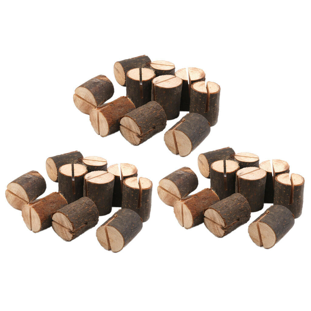 30Set Wooden Log Holder Table Number Rustic Birthday Party Baby Showers