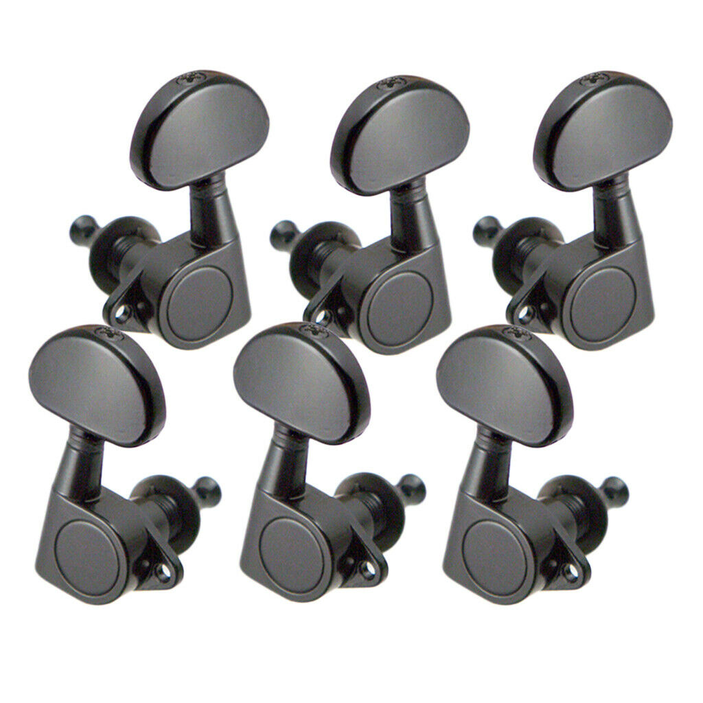 6 pieces sealed acoustic guitar tuning pegs tuner machine heads black