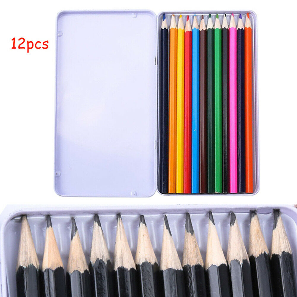 12Pcs Pre Sharpened Black Wood Pencils Drawing Art Student School Supplies